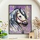 Painting with a horse 'White Wind'. The picture with the animal, Pictures, Belgorod,  Фото №1