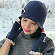 Elegant women's hat cloche hat for spring knitted blue-gray. Hats1. Azhurles. My Livemaster. Фото №5