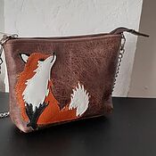 Сумки и аксессуары handmade. Livemaster - original item Mini handbag.A shoulder bag on a chain.The fox is dark brown. Handmade.