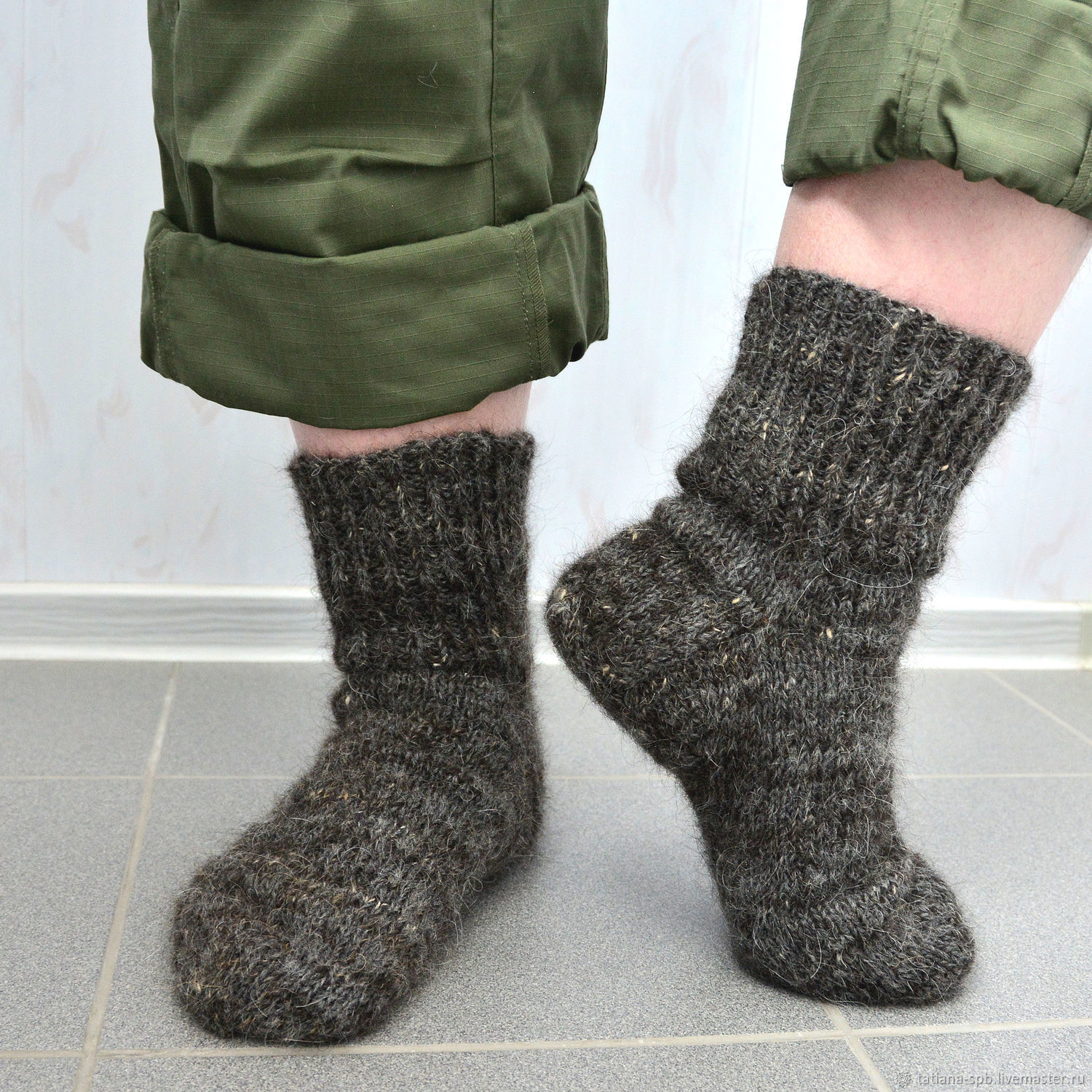 Носки мужские из собачьей шерсти (вязаные теплые носки) в интернет .