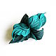 Leather clip Caribbean flower turquoise sea wave. Brooches. De-Si-Re. My Livemaster. Фото №4