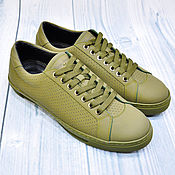 Обувь ручной работы handmade. Livemaster - original item Stylish sneakers, made of natural perforated leather, handmade.. Handmade.