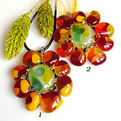 Украшения handmade. Livemaster - original item Pendant: from the Flower of art glass fusing jewelry. Handmade.