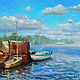 Oil painting 'a backwater on the Oka river', 60-60 cm. Pictures. Zhanne Shepetova. Online shopping on My Livemaster.  Фото №2