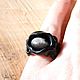 Ring made of ebony with obsidian. Rings. Woollywood_woodcarving. My Livemaster. Фото №6