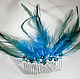 Bridal comb with feathers, sea wave. Hair Decoration. Eni-e. Online shopping on My Livemaster.  Фото №2