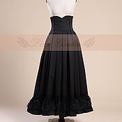 Одежда handmade. Livemaster - original item Victorian High-Waisted Black Skirt. Handmade.