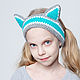 Вязаная повязка на голову Чеширский Кот. Повязки. Woolcraft. Интернет-магазин Ярмарка Мастеров.  Фото №2