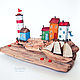 Морская композиция "Рыбацкий посёлок" driftwood. Статуэтки. KoLenki. Ярмарка Мастеров.  Фото №4