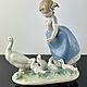 Винтаж: Статуэтка, фигурка Lladro Девочка с гусями. 5503 Винтаж, Статуэтки винтажные, Москва,  Фото №1