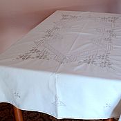 Винтаж: Большая антикварная французская шаль, кружево Шантильи