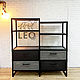 Стеллаж лофт с клёпками на заказ LF-671. Стеллажи. Leo-loft. Интернет-магазин Ярмарка Мастеров.  Фото №2