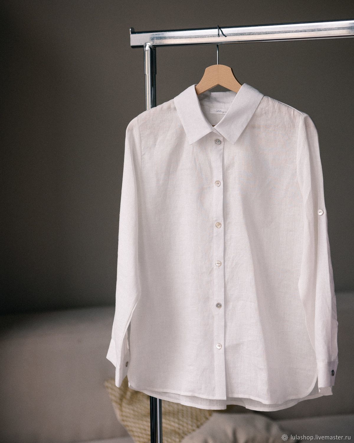 Women's shirt made of white linen, Shirts, Moscow,  Фото №1