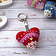Order Keychain 5 cm Knitted heart red Jacquard. BarminaStudio (Marina)/Crochet (barmar). Livemaster. . Fun Фото №3