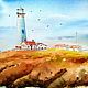 The picture with the lighthouse in the sea Cape, Pictures, Moscow,  Фото №1