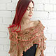 Sienna kid mohair shawl and rose brooch. Shawls. Lena Aseeva Knit and Felt. Online shopping on My Livemaster.  Фото №2