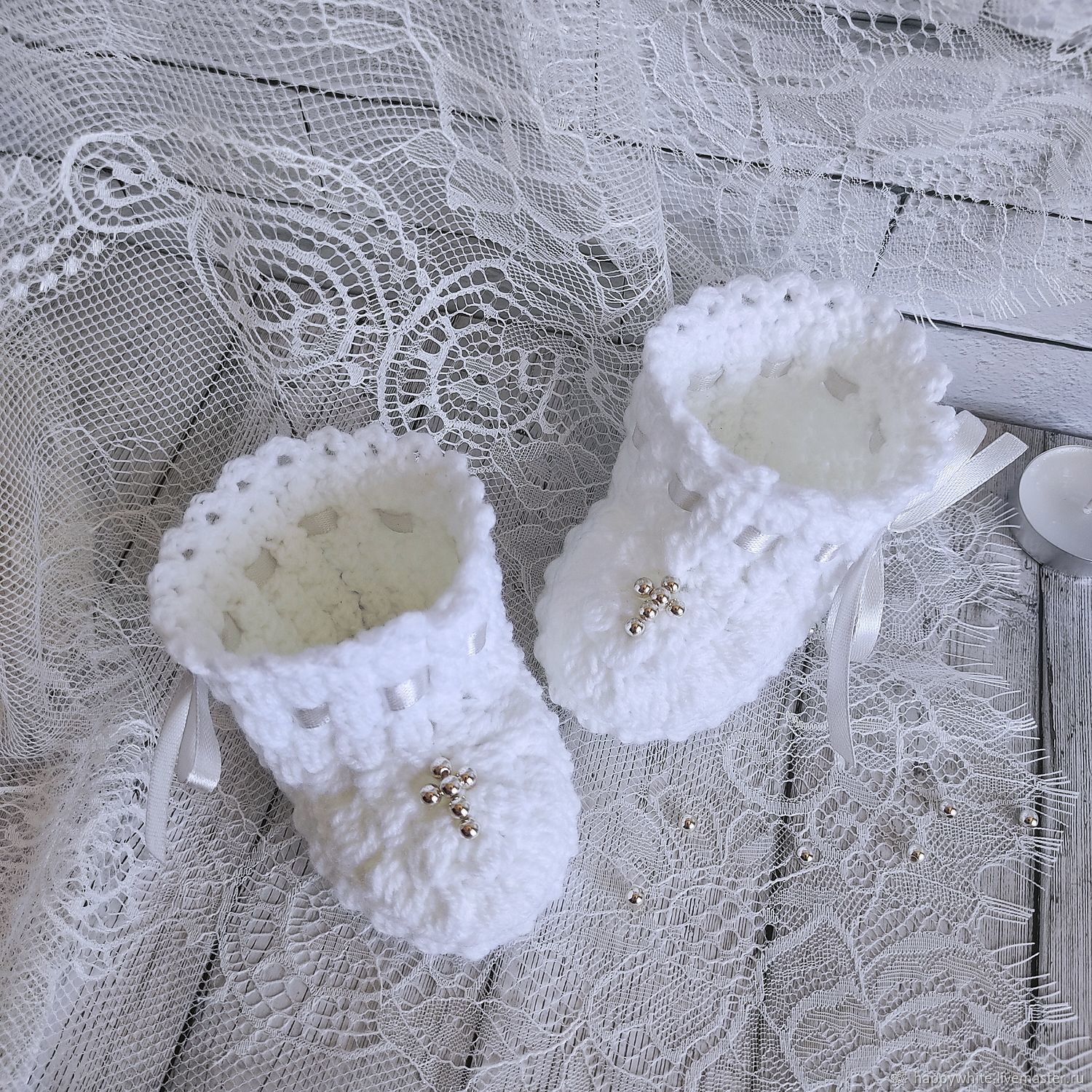 Christening booties, booties for christening, Christening shoes, St. Petersburg,  Фото №1