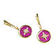 Star Earrings, Purple Enamel Earrings, Circle Earrings. Earrings. Irina Moro. My Livemaster. Фото №6