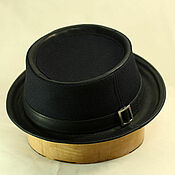 Аксессуары handmade. Livemaster - original item Wool and leather pork pie hat PPH-45. Handmade.