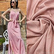 Материалы для творчества handmade. Livemaster - original item Fabric: Staple with small polka dots-soft pink. Handmade.