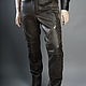 Men's leather moto pants made of thick leather with lacing, Mens pants, Pushkino,  Фото №1