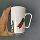 Fox and rabbit tea mug. Hand painted. Gift. Mugs and cups. Вкусная роспись тарелок и кружек. My Livemaster. Фото №4