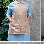 Дача и сад handmade. Livemaster - original item Garden apron with large pockets, wide straps without ties. Handmade.