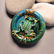 Украшения handmade. Livemaster - original item Frog - princess – brooch with painting - totem - Slavic horos. Handmade.