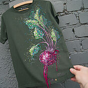 Одежда handmade. Livemaster - original item Beetroot T-shirt. Handmade.