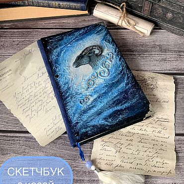 Канцелярские товары ручной работы. Ярмарка Мастеров - ручная работа СКЕТЧБУК Блокнот с козой. Handmade.