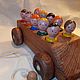 Wooden toy car Fun bus with passengers. Rolling Toys. Shop Grizunok teether. Online shopping on My Livemaster.  Фото №2