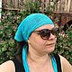 Летняя косынка на голову вязаная льняная для летнего отдыха. Косынки. Душевные шали от Швейцер Натальи. Интернет-магазин Ярмарка Мастеров.  Фото №2