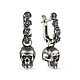 Цветы и череп. Серьги классические. KU&KU Jewelry (Ку-энд-Ку) (ku-and-ku). Интернет-магазин Ярмарка Мастеров.  Фото №2