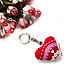 Keychain 5 cm Knitted heart red Jacquard, Fun, Moscow,  Фото №1