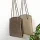 Small bag bag with chain made of genuine suede cappuccino color, Sacks, Armavir,  Фото №1