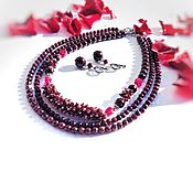 Украшения handmade. Livemaster - original item Necklace and earrings with garnet and spinel. Handmade.