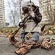 Бык "дворник Тихон" - войлочная скульптура, Интерьерная кукла, Москва,  Фото №1
