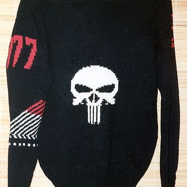 Подростковая одежда: свитер с черепом из "PUNISHER" (шерсть). . Одежда ручной работы - Ярмарка Мастеров Одежда ручной работы. Ярмарка Мастеров - ручная работа Подростковая одежда: свитер с черепом из "PUNISHER" (шерсть). Handmade.