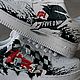 Кроссовки белые nike AF1, кастом, ручная роспись, формула 1, унисекс. Кроссовки. Olgavolgoart. Роспись одежды и обуви. Кастом. Ярмарка Мастеров.  Фото №14