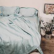 Для дома и интерьера handmade. Livemaster - original item Bed linen set Mint. Turkish satin Suite. 100% cotton. Handmade.