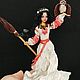 Молодая Баба Ёжка с совой и котёнком. Ватное папье-маше, ручная работа. Мини фигурки и статуэтки. Юлия Миськова. Интернет-магазин Ярмарка Мастеров.  Фото №2