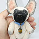 Bulldog Teddy. Teddy the dog with the opal pendant. Stuffed Toys. ATola. My Livemaster. Фото №5