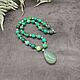 Necklace with pendant natural stone chrysoprase Agate. Necklace. naturalkavni. My Livemaster. Фото №6