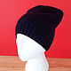 Dark blue alpaca merino hat. Beanie hat. Caps. GemKnitDesign. My Livemaster. Фото №4