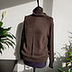 Order Brown loose-fitting sweater with Raglan sleeves and high collar. Knitted with love. Livemaster. . Sweaters Фото №3