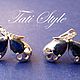Серебряные серьги с сапфирами ,,BUTTERFLY WINGS,,. Серьги классические. Tati Style. Ярмарка Мастеров.  Фото №4
