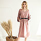 Pink linen dress with voluminous sleeves ' Powder'. Dresses. mozaika-rus. My Livemaster. Фото №4