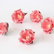 Материалы для творчества handmade. Livemaster - original item Paper flowers for scrapbooking apple blossoms pink-peach, 1pc.. Handmade.