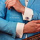 Order Studs:Ferhat. color: Bermuda in silver. Cufflinks handmade. LADY-LIZA jewelry shop. Livemaster. . Cuff Links Фото №3
