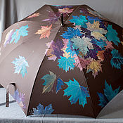 Аксессуары handmade. Livemaster - original item Large hand-painted umbrella in chocolate color. Handmade.